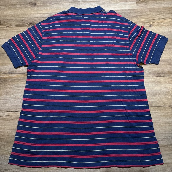Vintage Polo Ralph Lauren Mens 2XB Big Navy Red Striped Pima Cotton Gold Pony - Picture 9 of 9